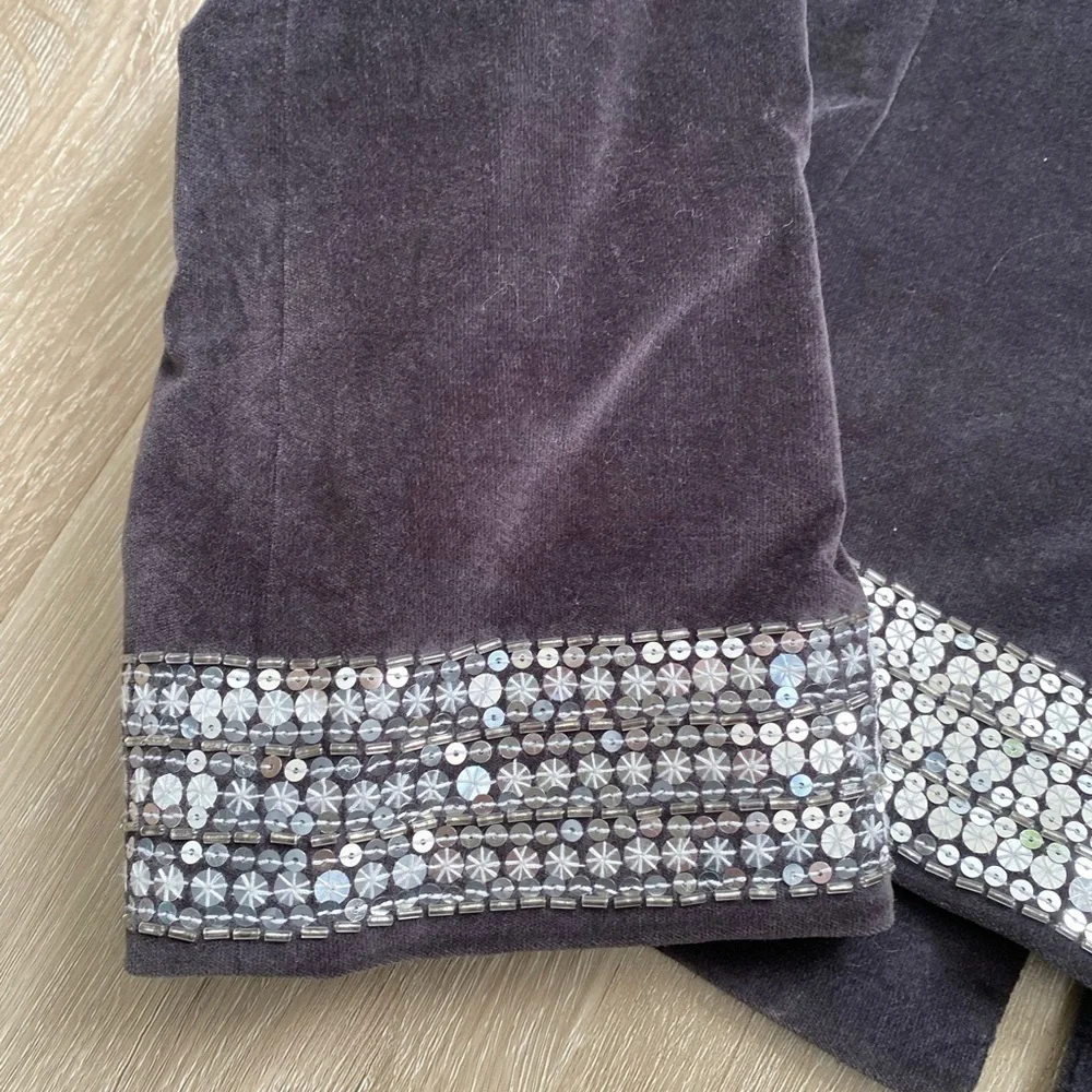 Tory Burch Grey Velvet Natasha Sequin Embellished Blazer EUC